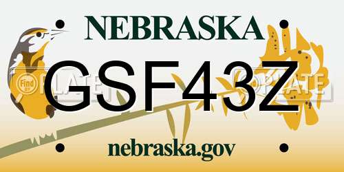 GSF43Z Nebraska License Plate