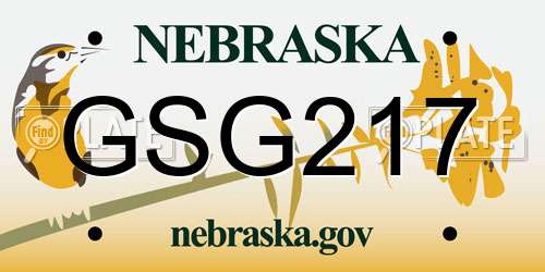 GSG217 Nebraska License Plate