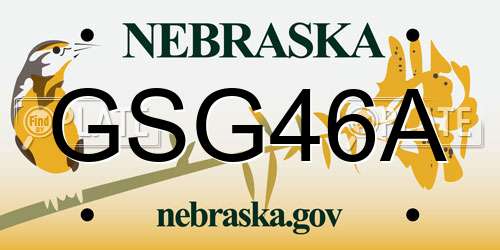 GSG46A Nebraska License Plate