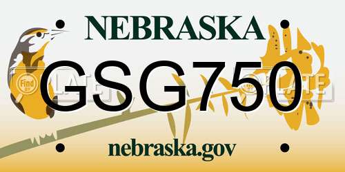 GSG750 Nebraska License Plate