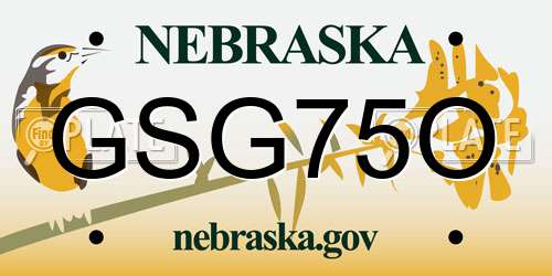 GSG75O Nebraska License Plate