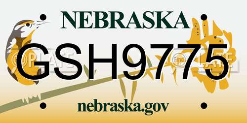 GSH9775 Nebraska License Plate