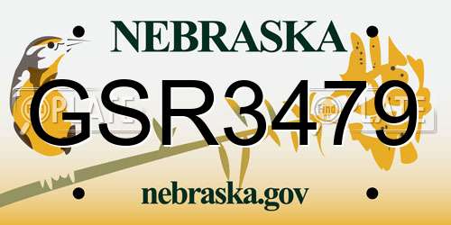 GSR3479 Nebraska License Plate