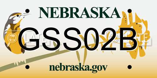 GSS02B Nebraska License Plate