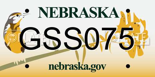 GSS075 Nebraska License Plate
