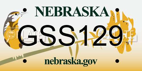 GSS129 Nebraska License Plate