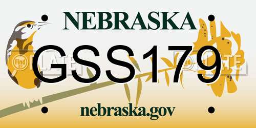 GSS179 Nebraska License Plate