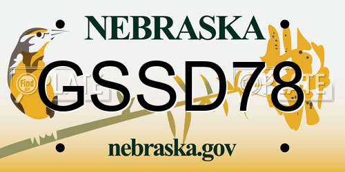 GSSD78 Nebraska License Plate