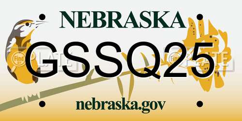 GSSQ25 Nebraska License Plate
