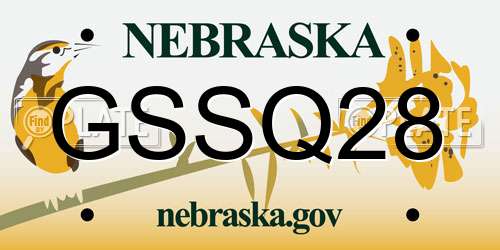 GSSQ28 Nebraska License Plate