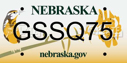GSSQ75 Nebraska License Plate
