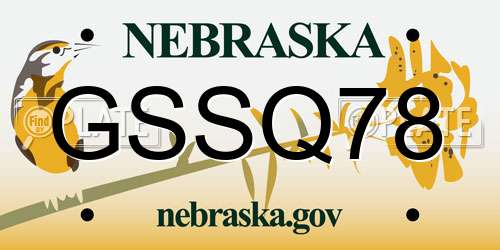 GSSQ78 Nebraska License Plate