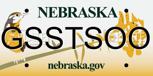 GSSTSOO Nebraska License Plate