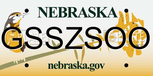 GSSZSOO Nebraska License Plate