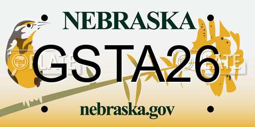 GSTA26 Nebraska License Plate