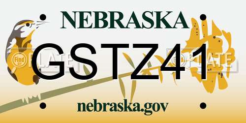 GSTZ41 Nebraska License Plate