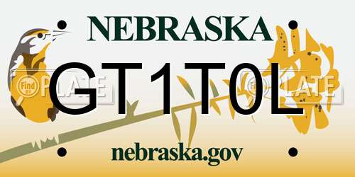 GT1T0L Nebraska License Plate
