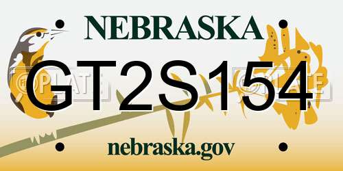 GT2S154 Nebraska License Plate