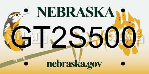 GT2S500 Nebraska License Plate