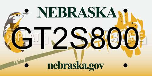 GT2S800 Nebraska License Plate