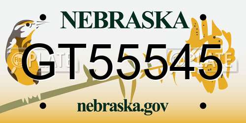 GT55545 Nebraska License Plate