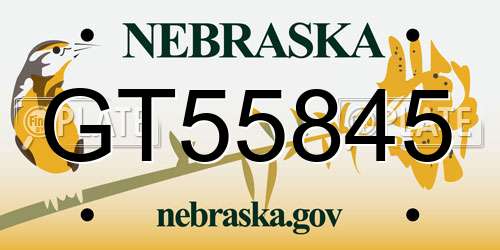GT55845 Nebraska License Plate