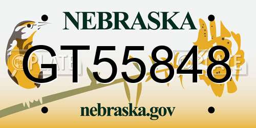 GT55848 Nebraska License Plate