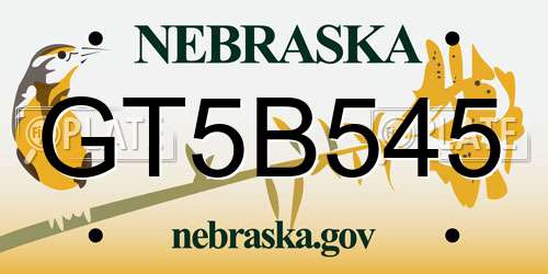 GT5B545 Nebraska License Plate