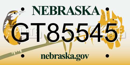 GT85545 Nebraska License Plate