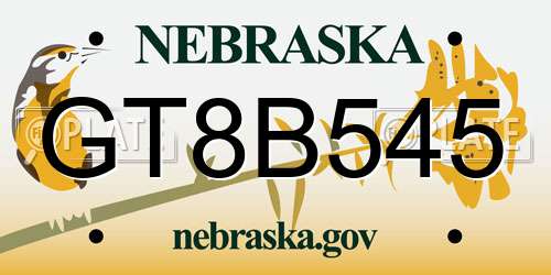 GT8B545 Nebraska License Plate