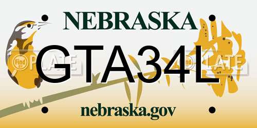 GTA34L Nebraska License Plate
