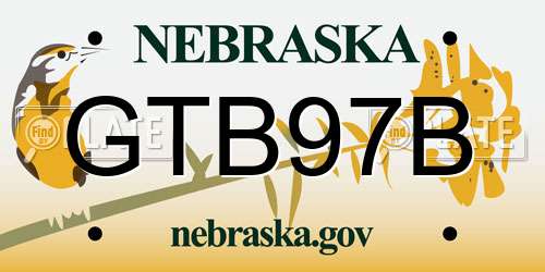 GTB97B Nebraska License Plate