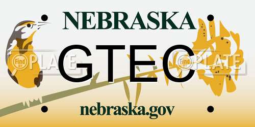 GTEC Nebraska License Plate