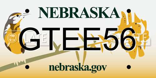 GTEE56 Nebraska License Plate