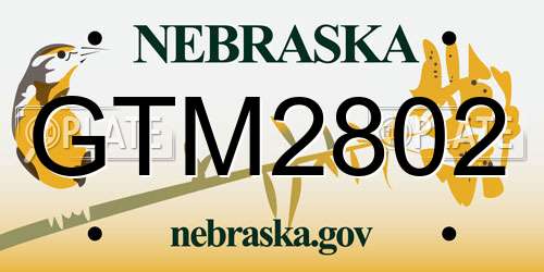 GTM2802 Nebraska License Plate