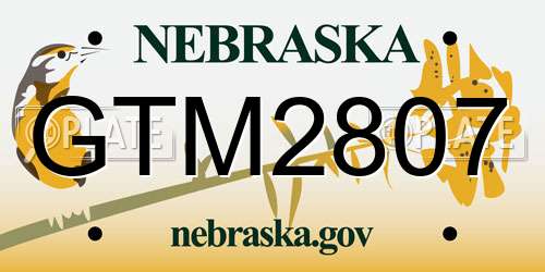 GTM2807 Nebraska License Plate
