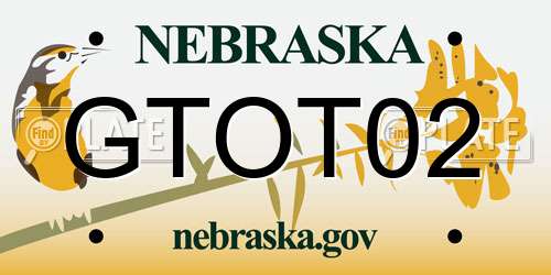GTOT02 Nebraska License Plate