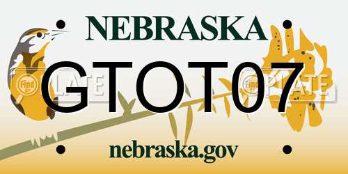 GTOT07 Nebraska License Plate