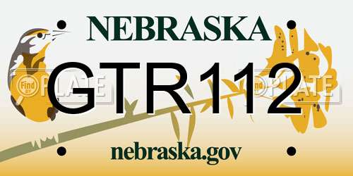 GTR112 Nebraska License Plate