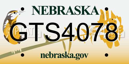 GTS4078 Nebraska License Plate