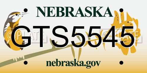 GTS5545 Nebraska License Plate