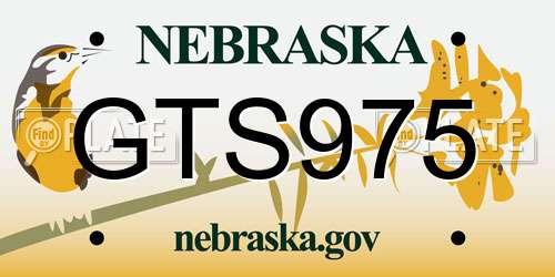 GTS975 Nebraska License Plate