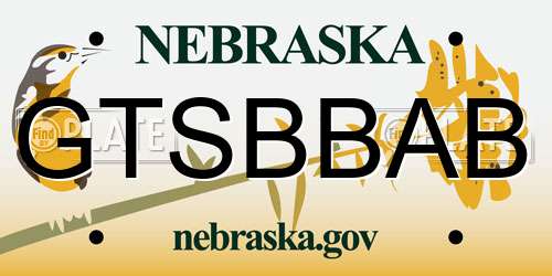 GTSBBAB Nebraska License Plate