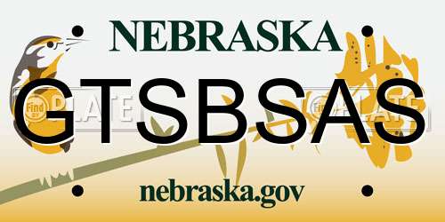GTSBSAS Nebraska License Plate