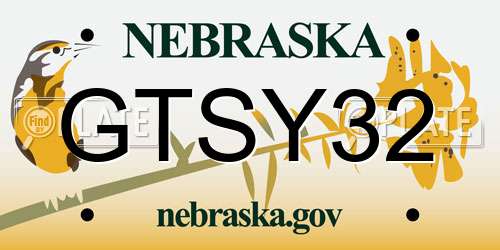 GTSY32 Nebraska License Plate