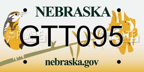 GTT095 Nebraska License Plate
