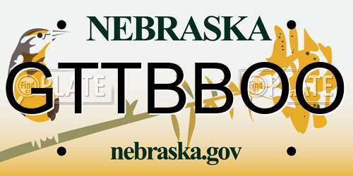 GTTBBOO Nebraska License Plate