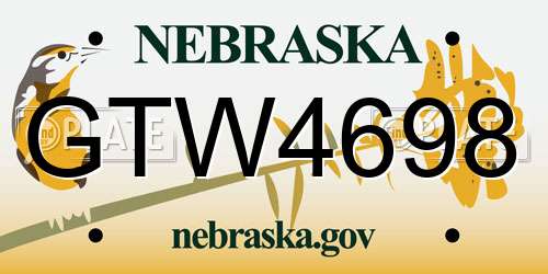 GTW4698 Nebraska License Plate