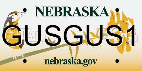 GUSGUS1 Nebraska License Plate