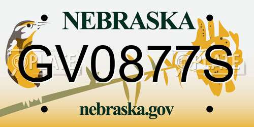 GV0877S Nebraska License Plate